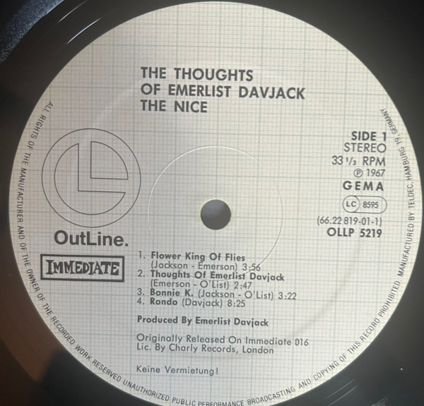 The Nice – The Thoughts Of Emerlist Davjack LP-Shrink – Image 2